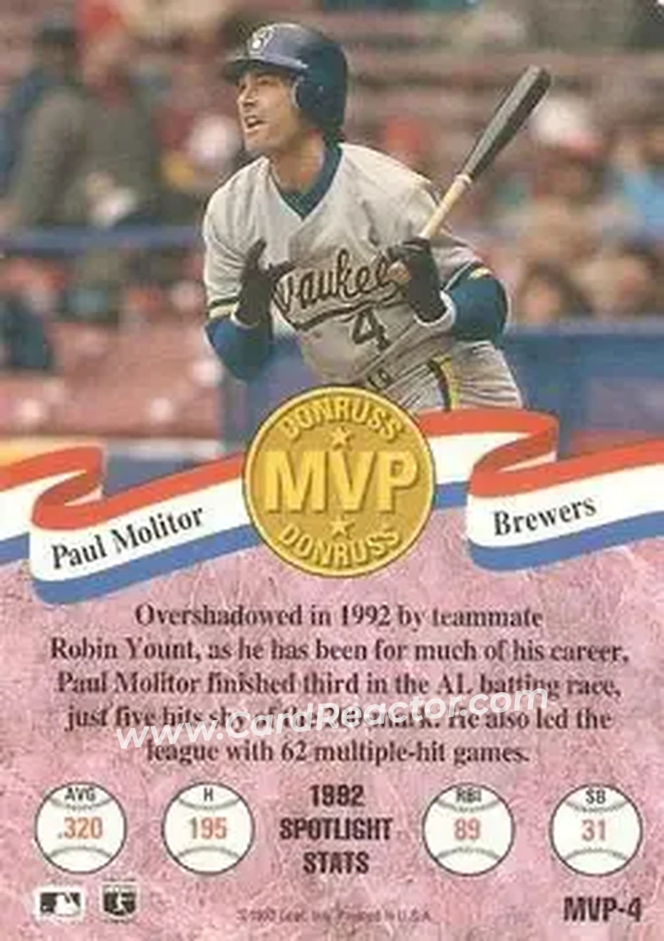 Back of Paul Molitor