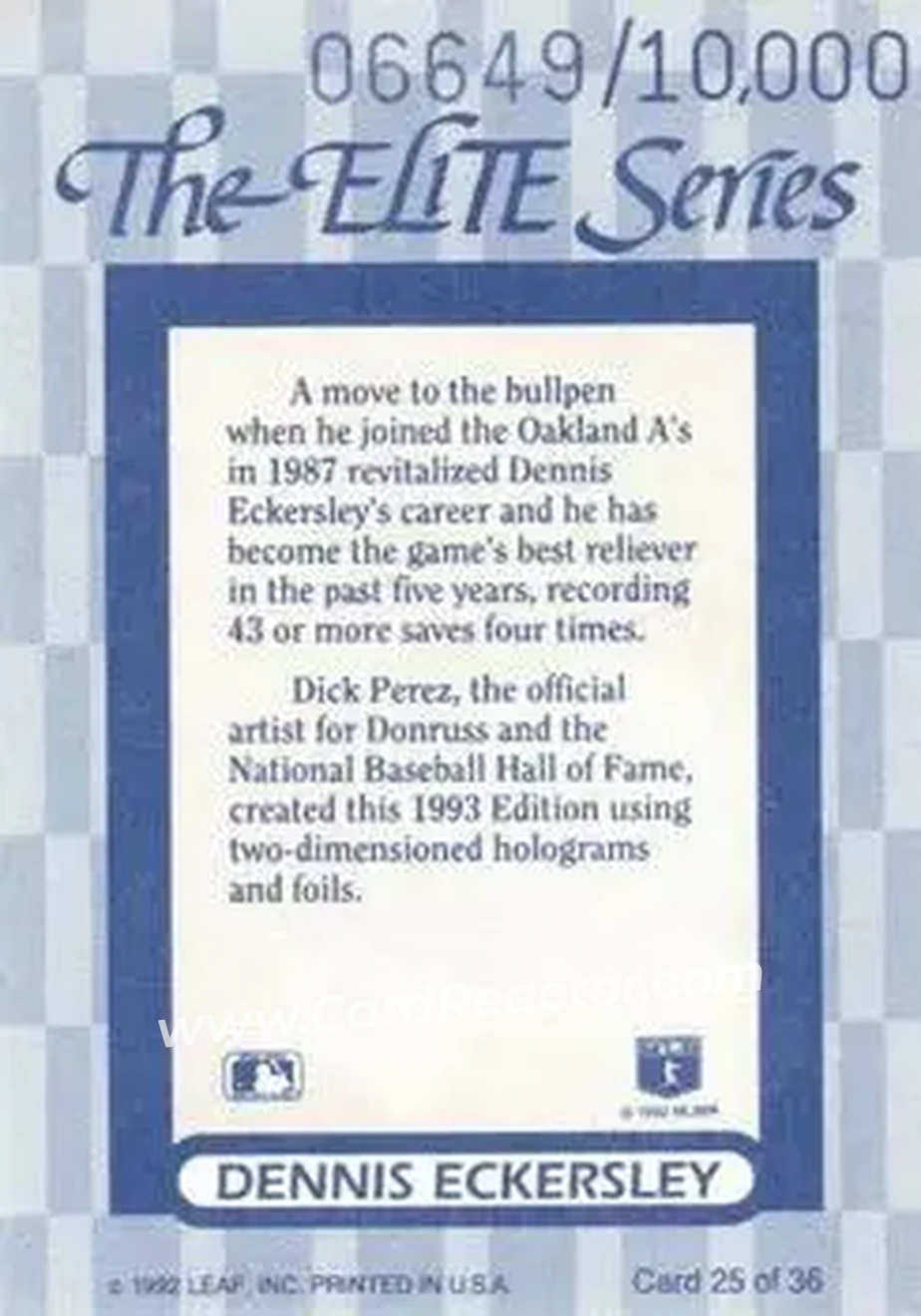 Back of Dennis Eckersley