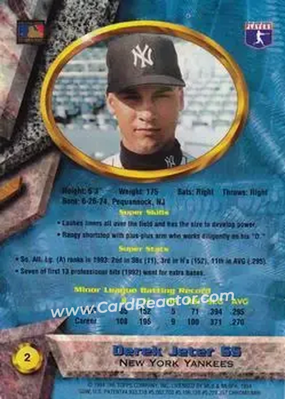 Back of Derek Jeter