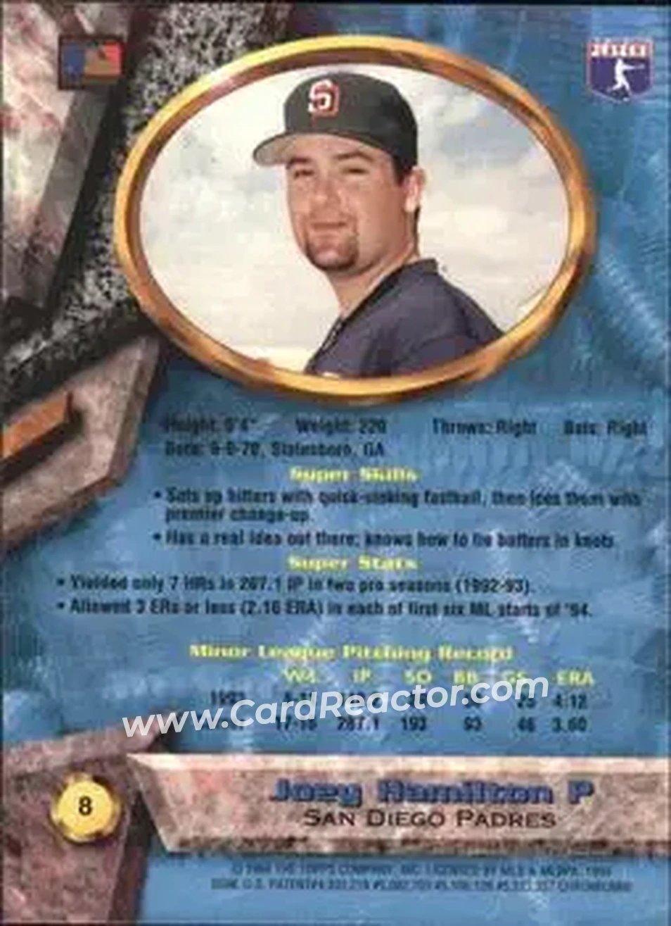 Back of Joey Hamilton
