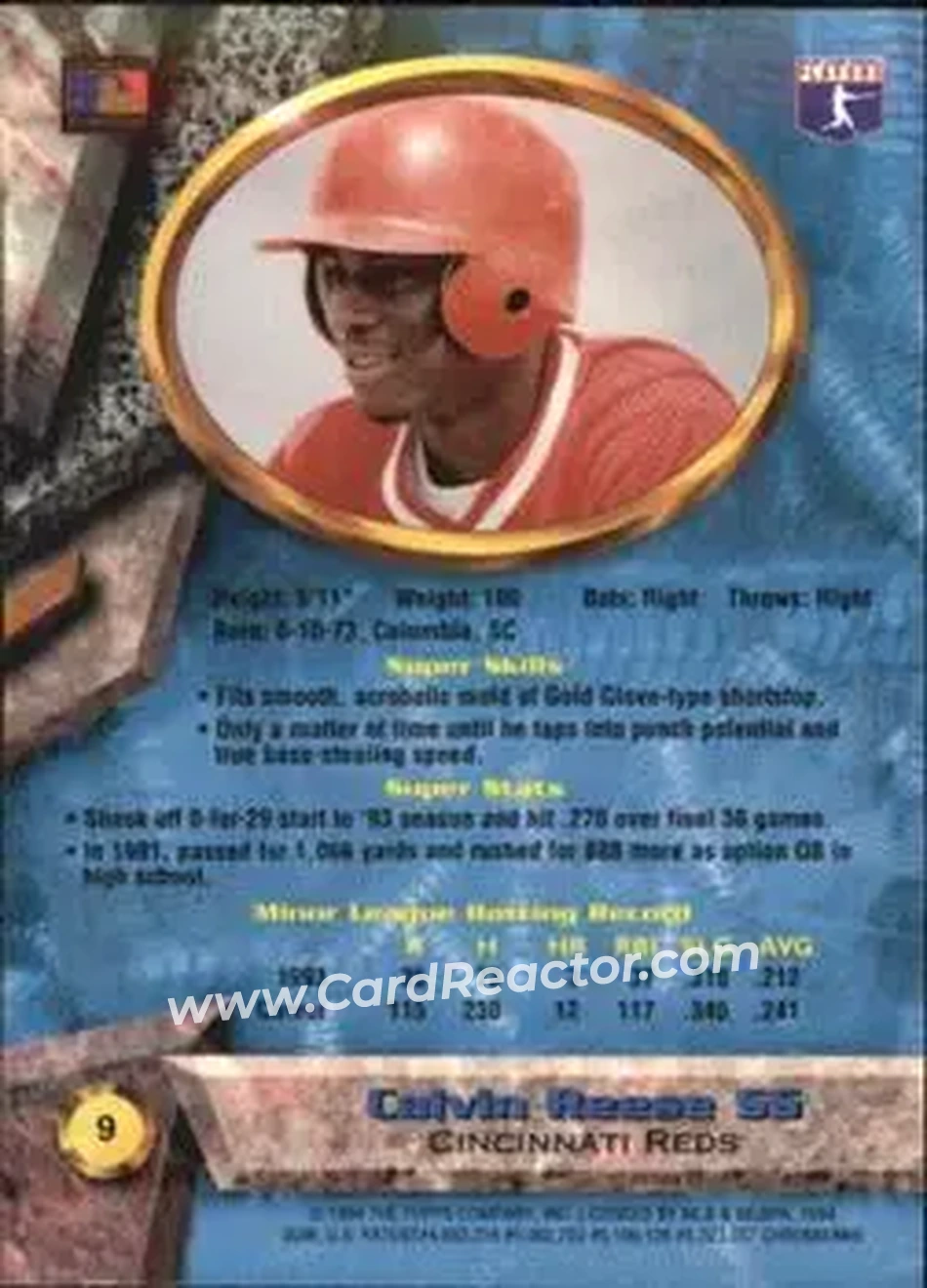 Back of Calvin Reese