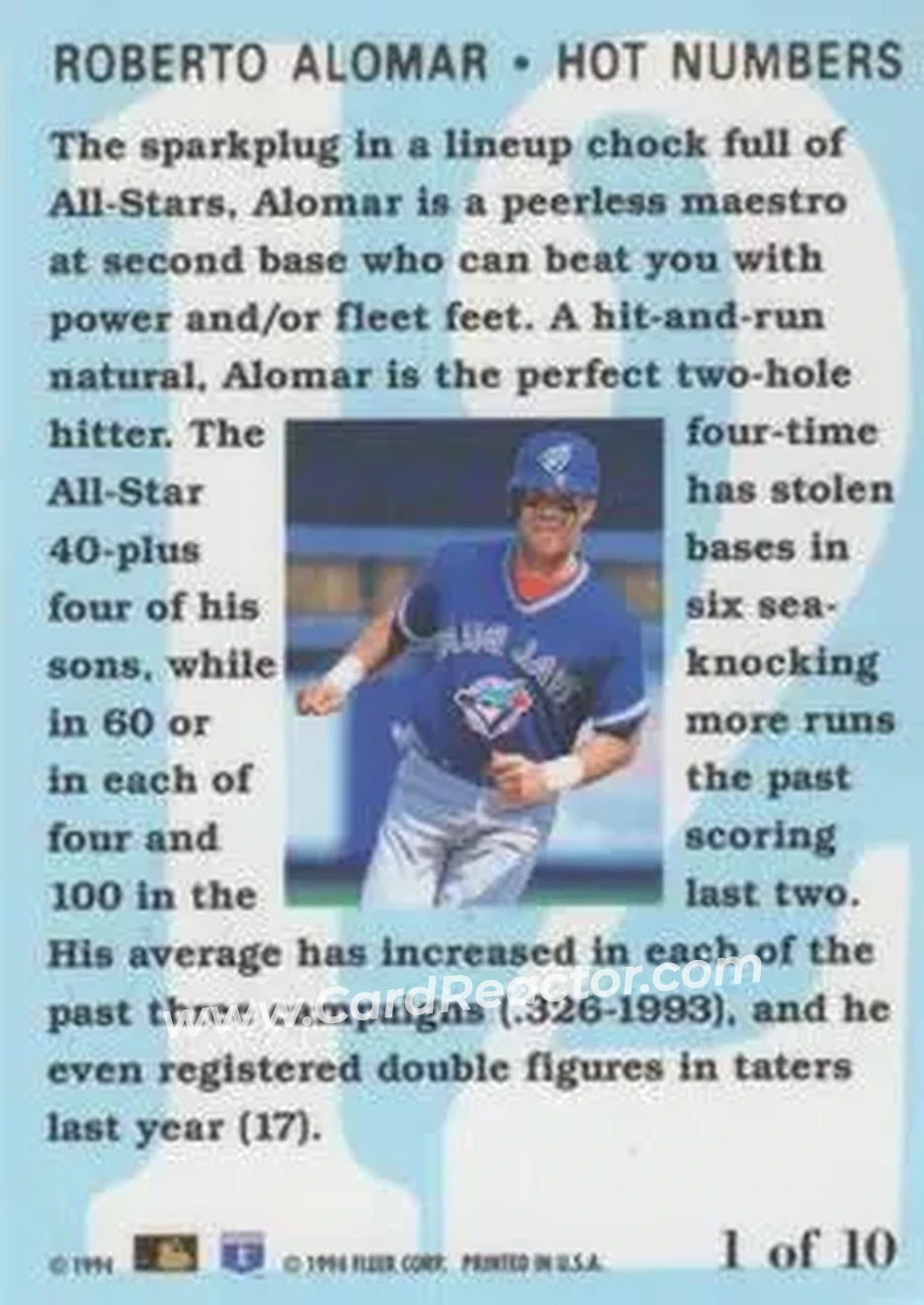 Back of Roberto Alomar
