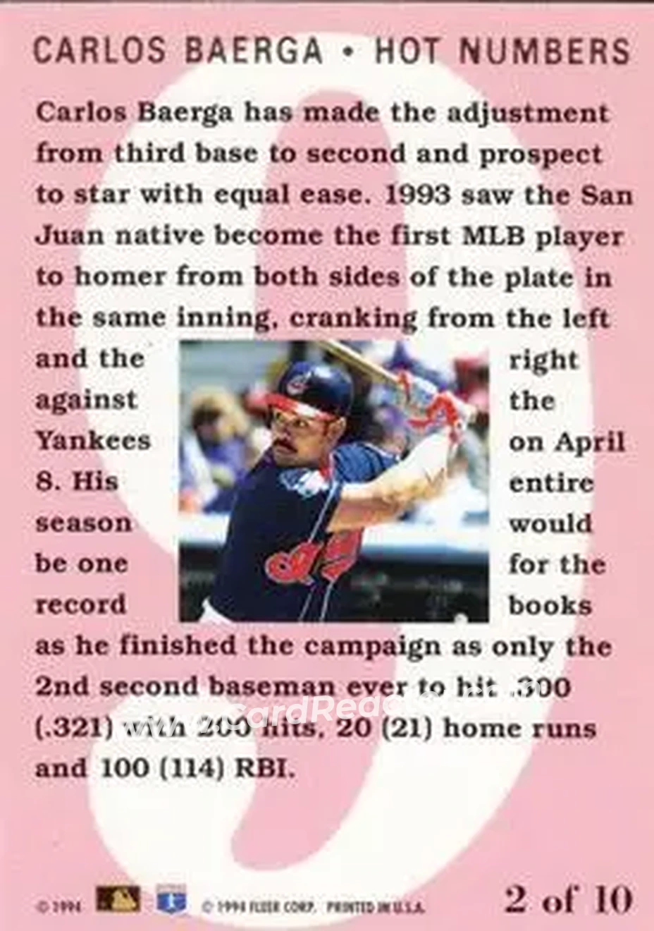 Back of Carlos Baerga