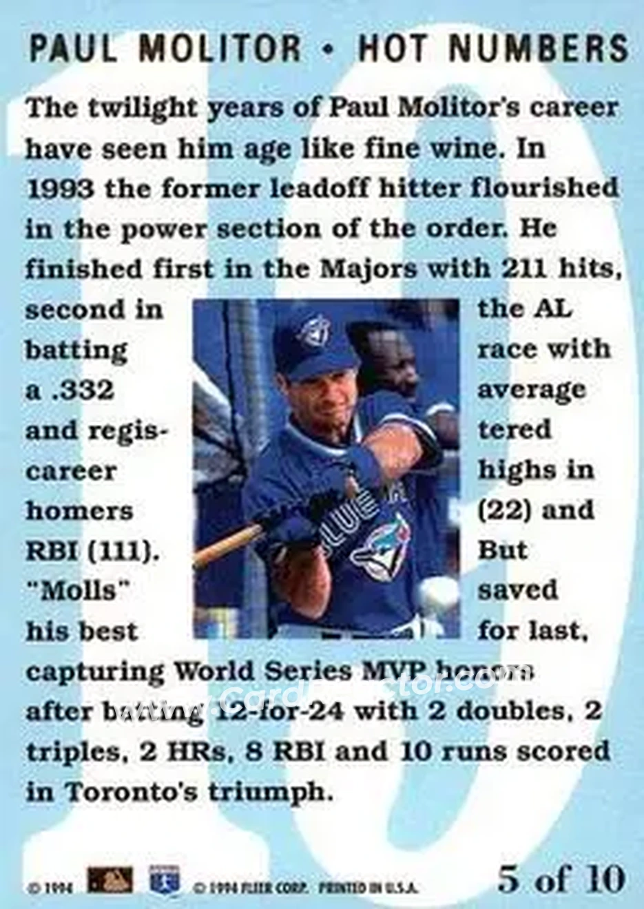 Back of Paul Molitor