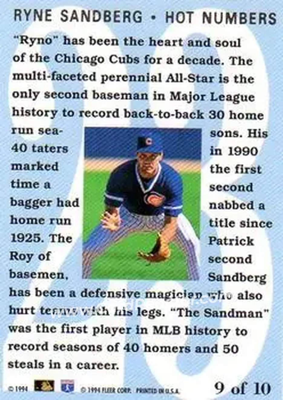 Back of Ryne Sandberg