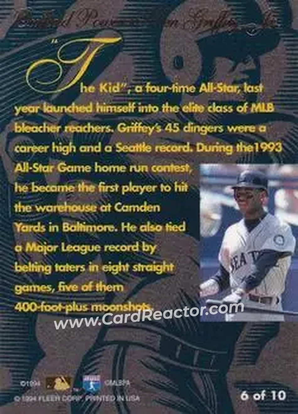 Back of Ken Griffey Jr.