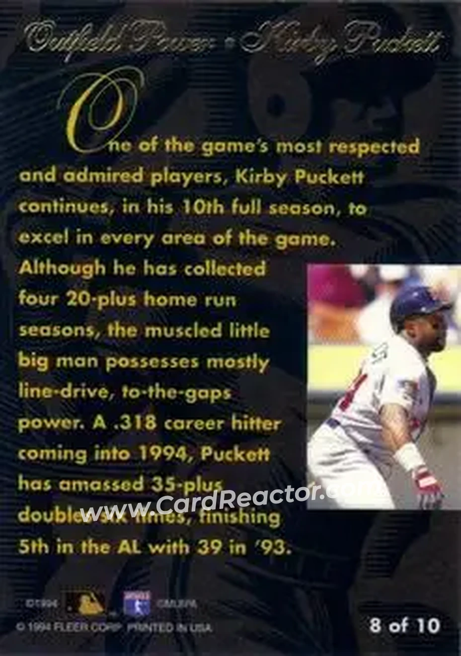 Back of Kirby Puckett