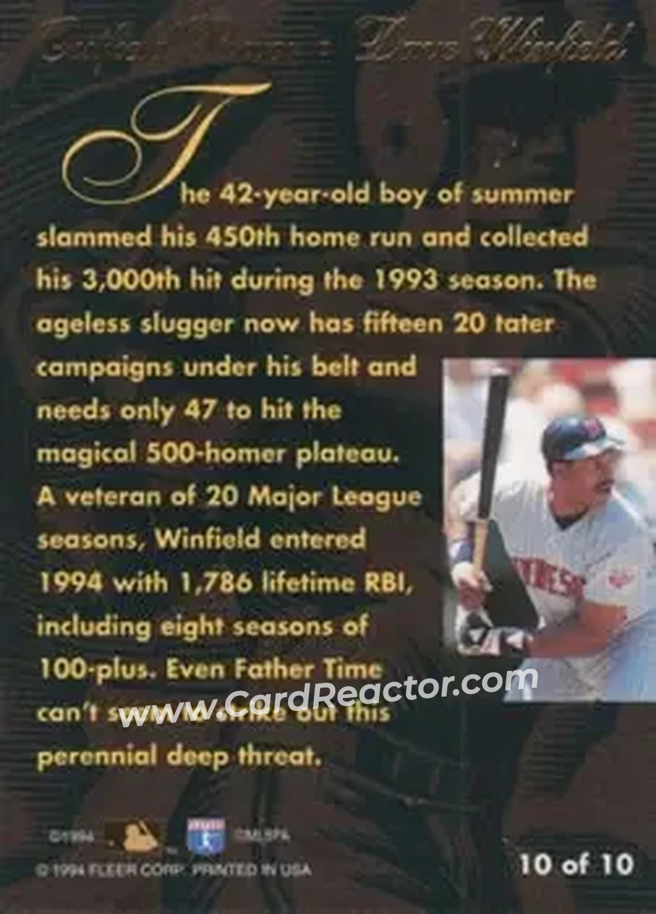 Back of Dave Winfield
