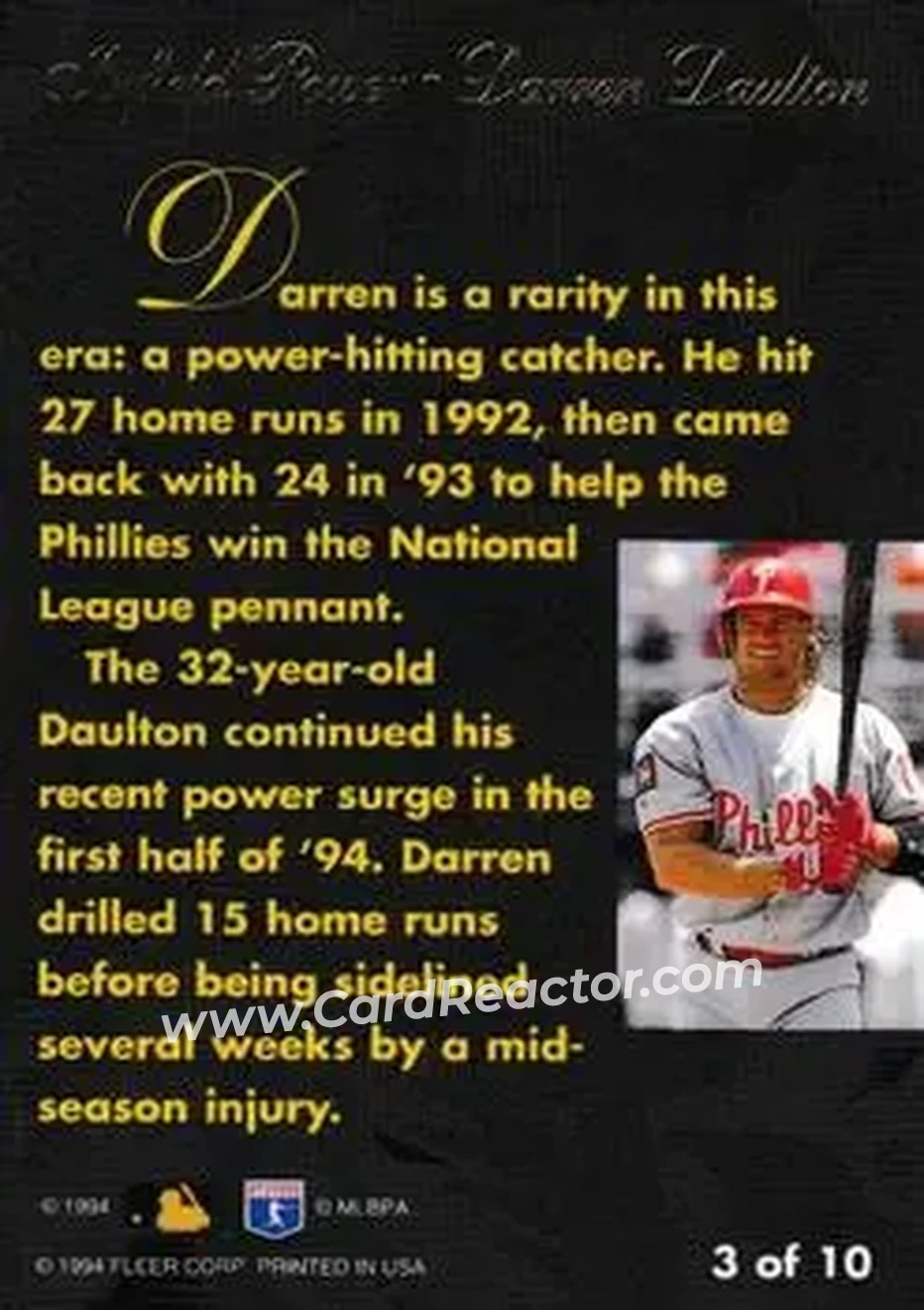 Back of Darren Daulton