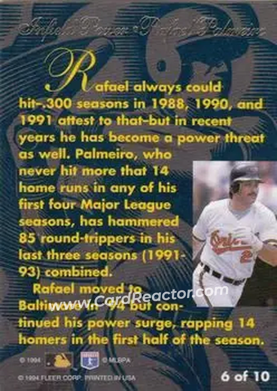 Back of Rafael Palmeiro
