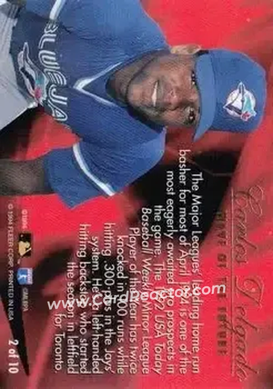 Back of Carlos Delgado