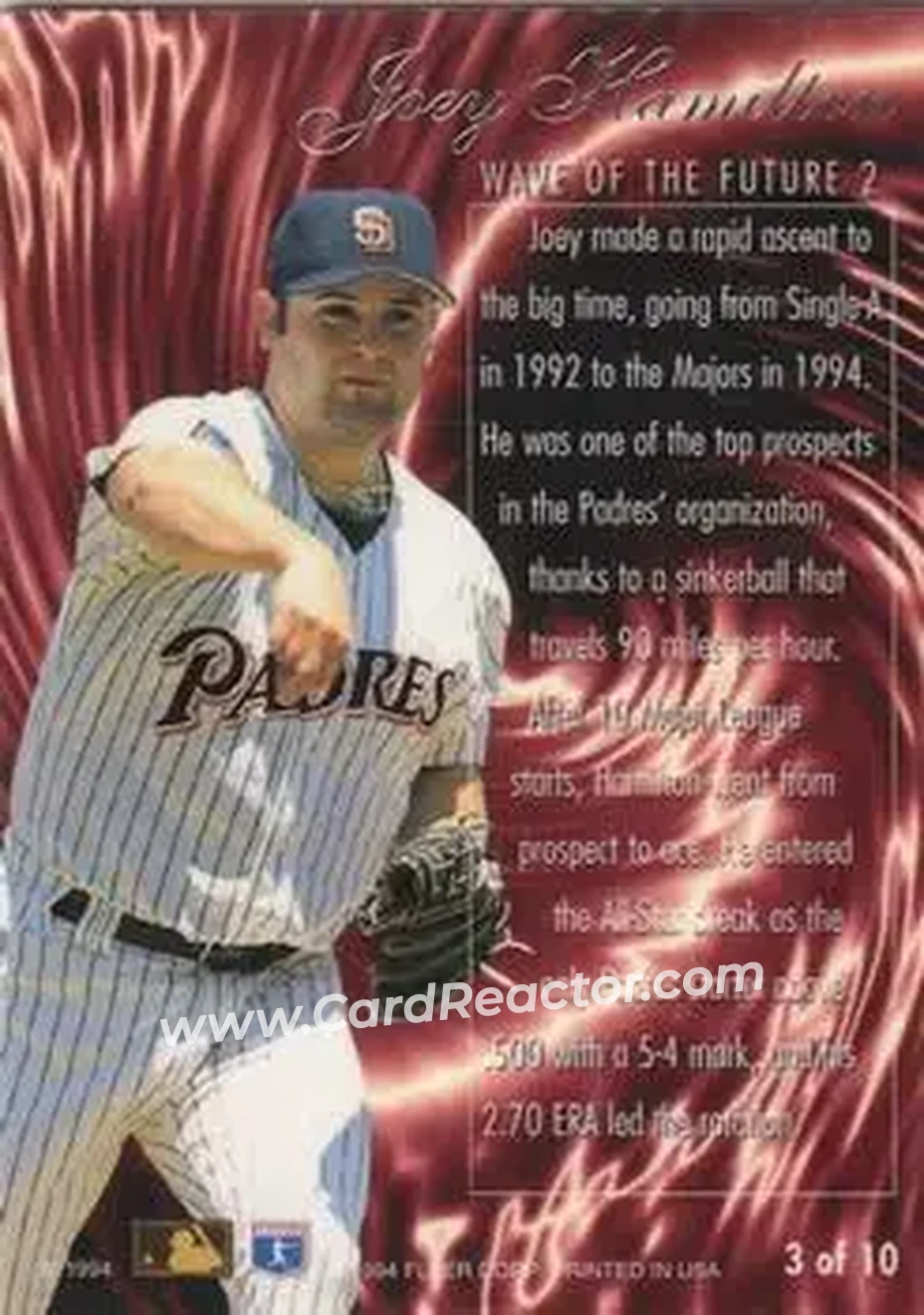 Back of Joey Hamilton