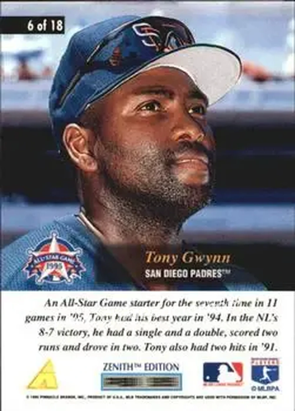 Back of Tony Gwynn