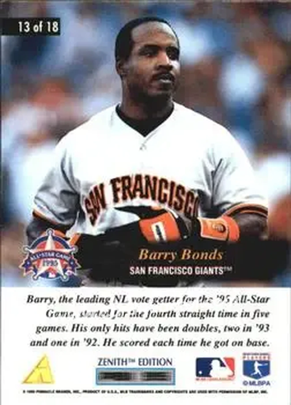 Back of Barry Bonds