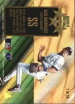 1995 Zenith - Rookie Roll Call #1 - Alex Rodriguez - Seattle Mariners - Back 1995 Zenith - Rookie Roll Call #1 - Alex Rodriguez - Seattle Mariners - Back