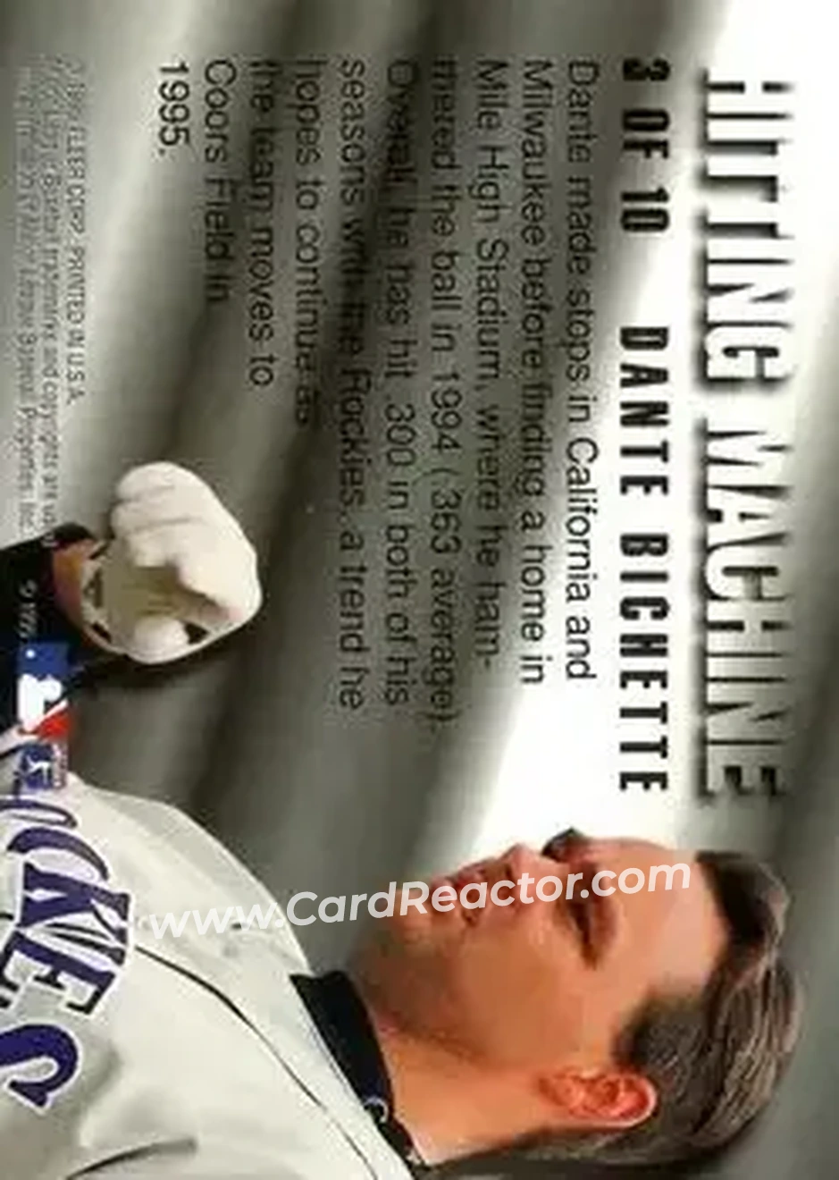 Back of Dante Bichette