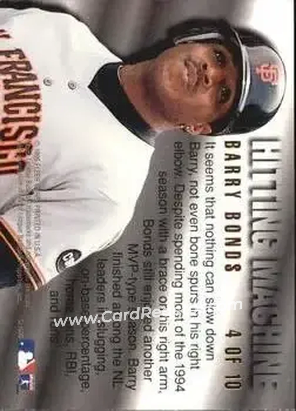 Back of Barry Bonds