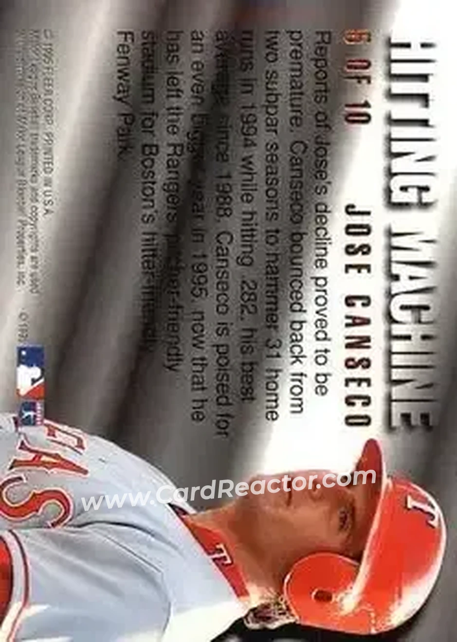 Back of Jose Canseco