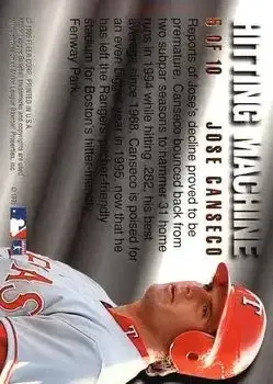 1995 Ultra - Hitting Machines Gold Medallion #5 - Jose Canseco - Boston Red Sox - Back