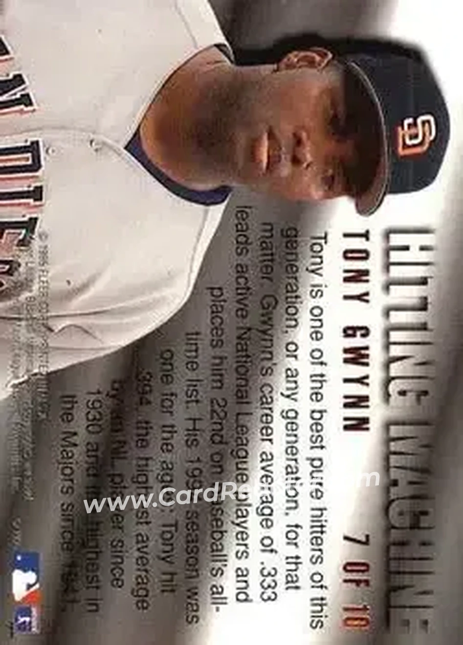 Back of Tony Gwynn