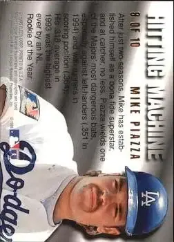 1995 Ultra - Hitting Machines Gold Medallion #9 - Mike Piazza - Los Angeles Dodgers - Back
