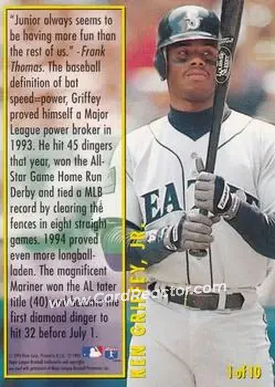 Back of Ken Griffey Jr.