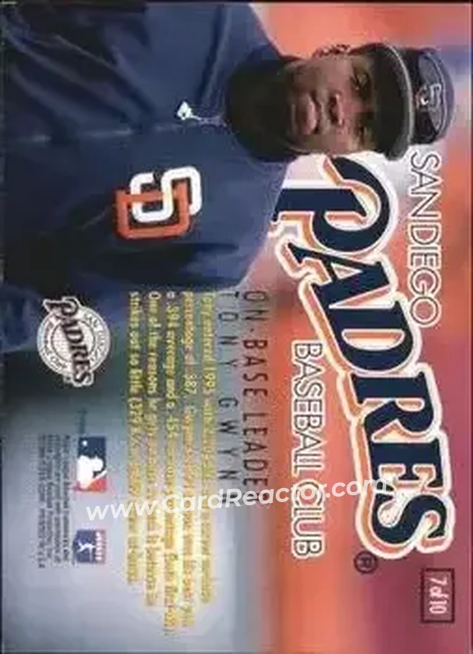 Back of Tony Gwynn