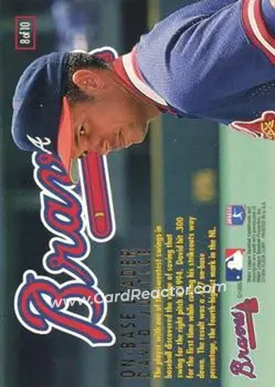 Back of David Justice