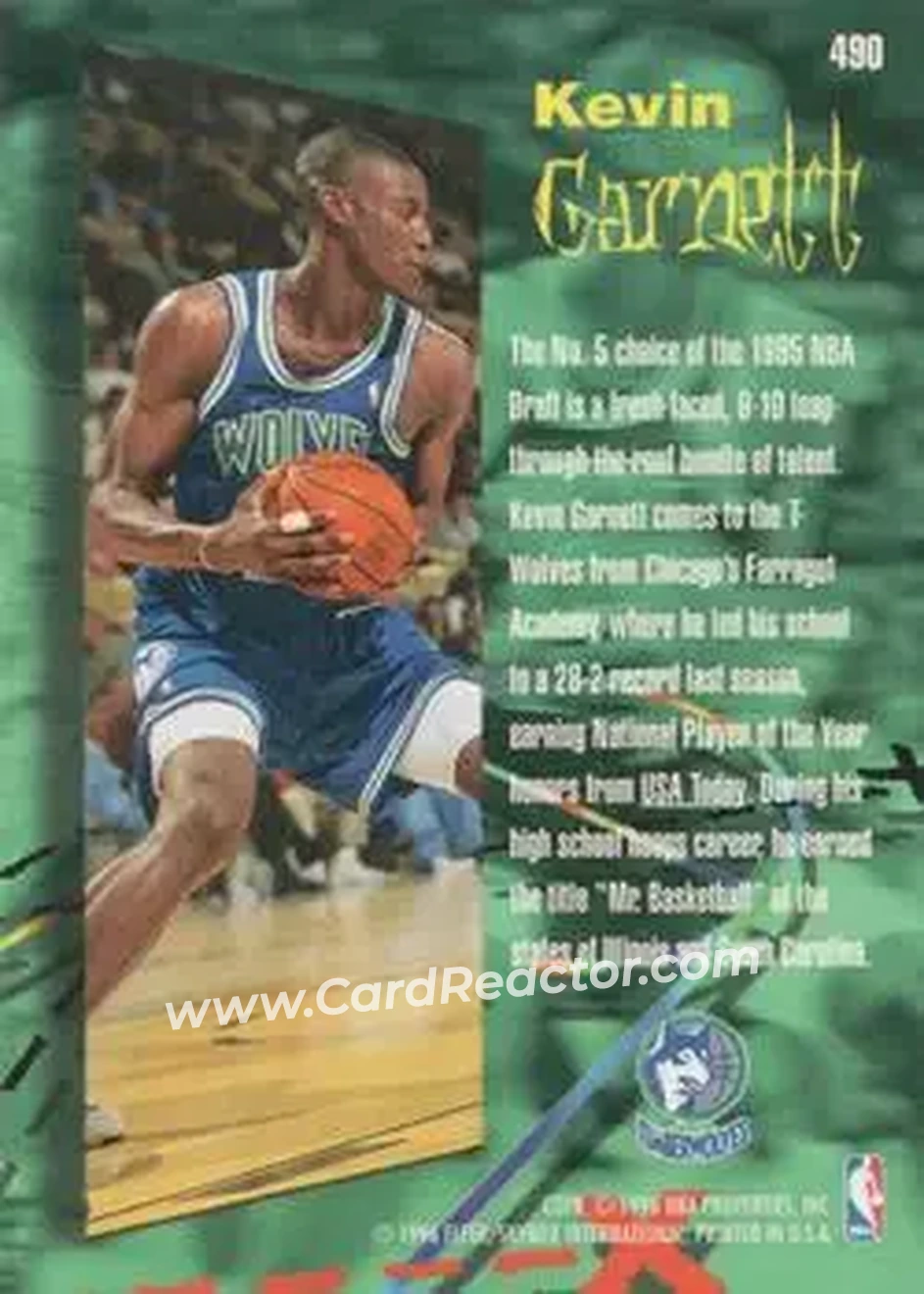 Back of Kevin Garnett