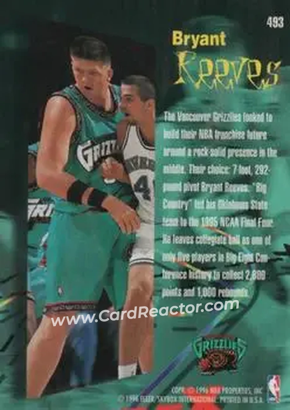 Back of Bryant Reeves