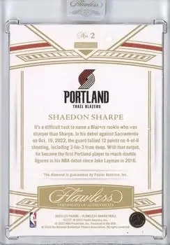 Back of Shaedon Sharpe