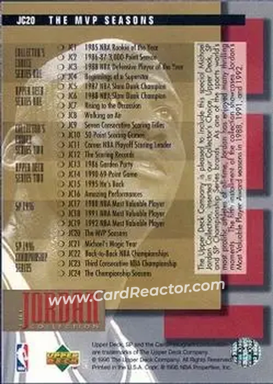Back of Michael Jordan