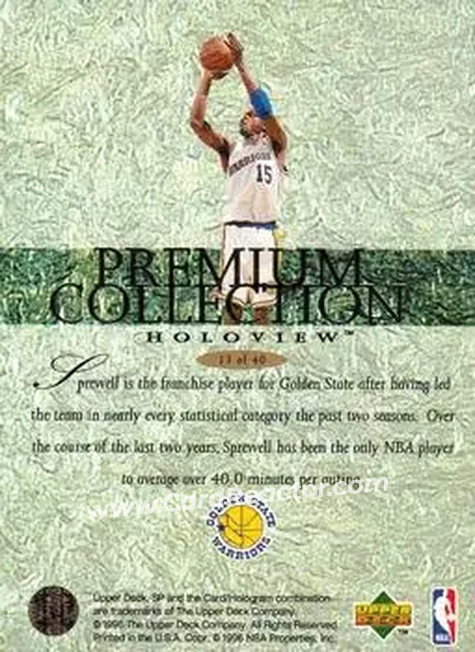 Back of Latrell Sprewell