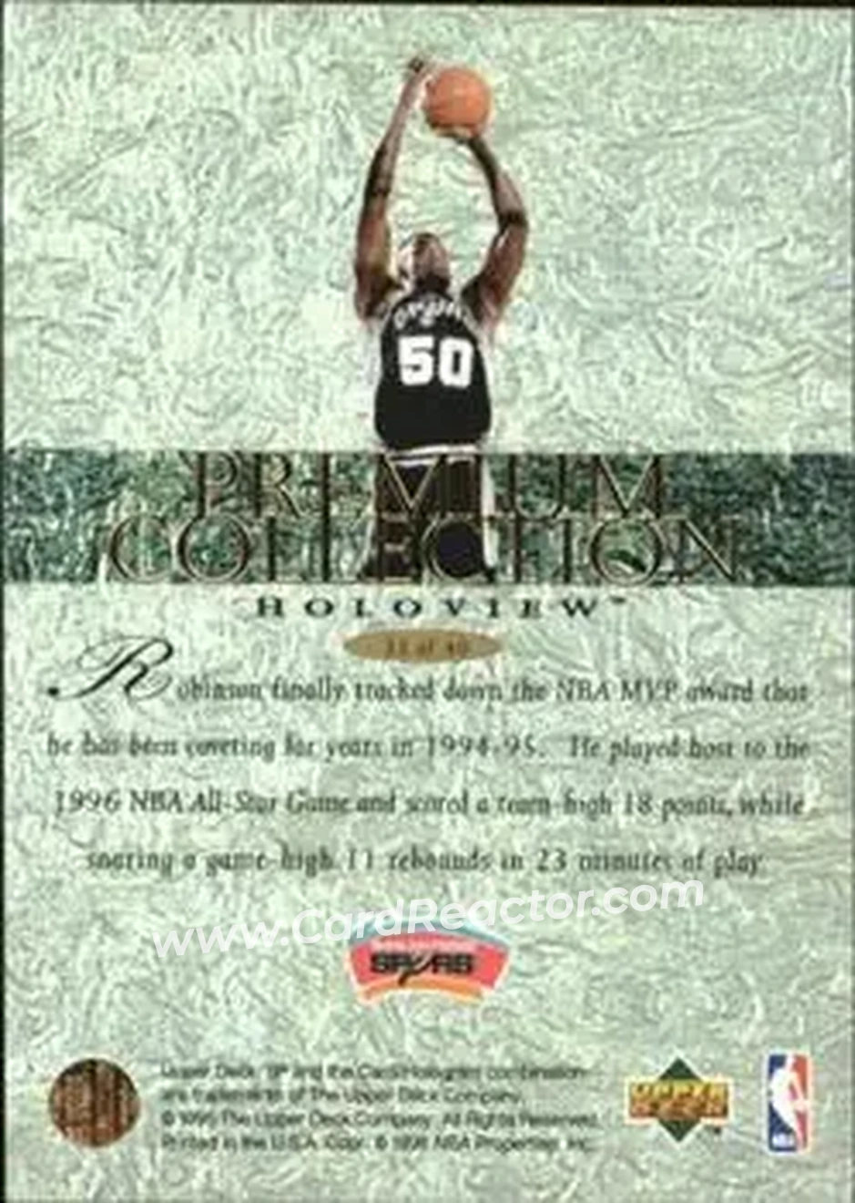 Back of David Robinson