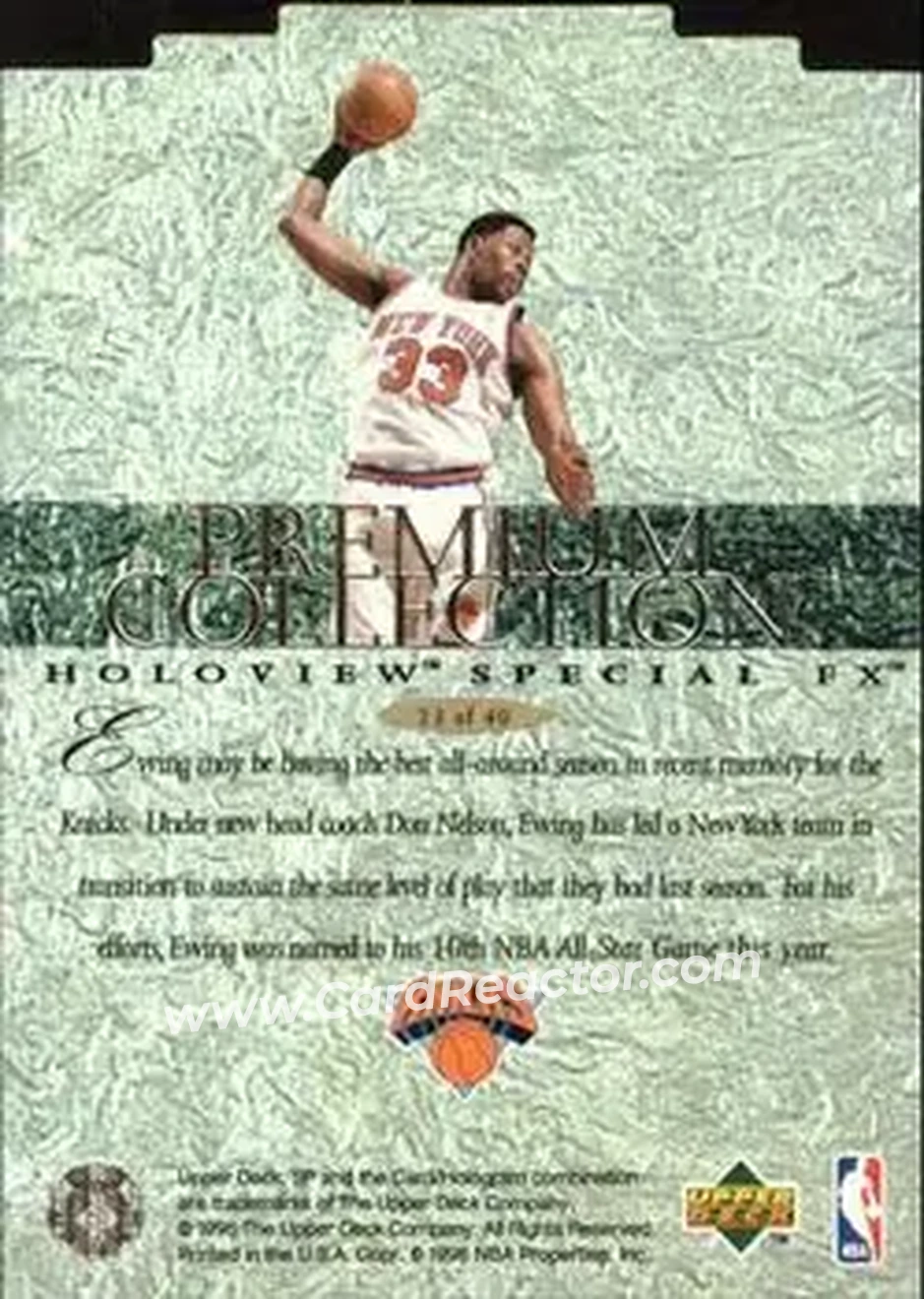 Back of Patrick Ewing