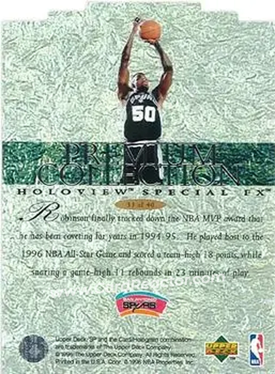 Back of David Robinson