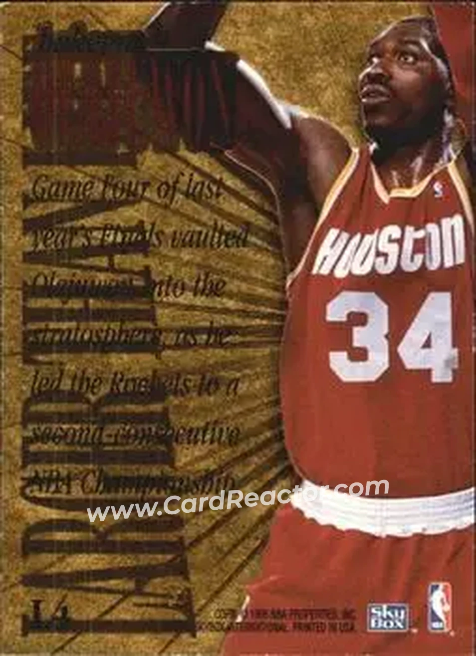 Back of Hakeem Olajuwon