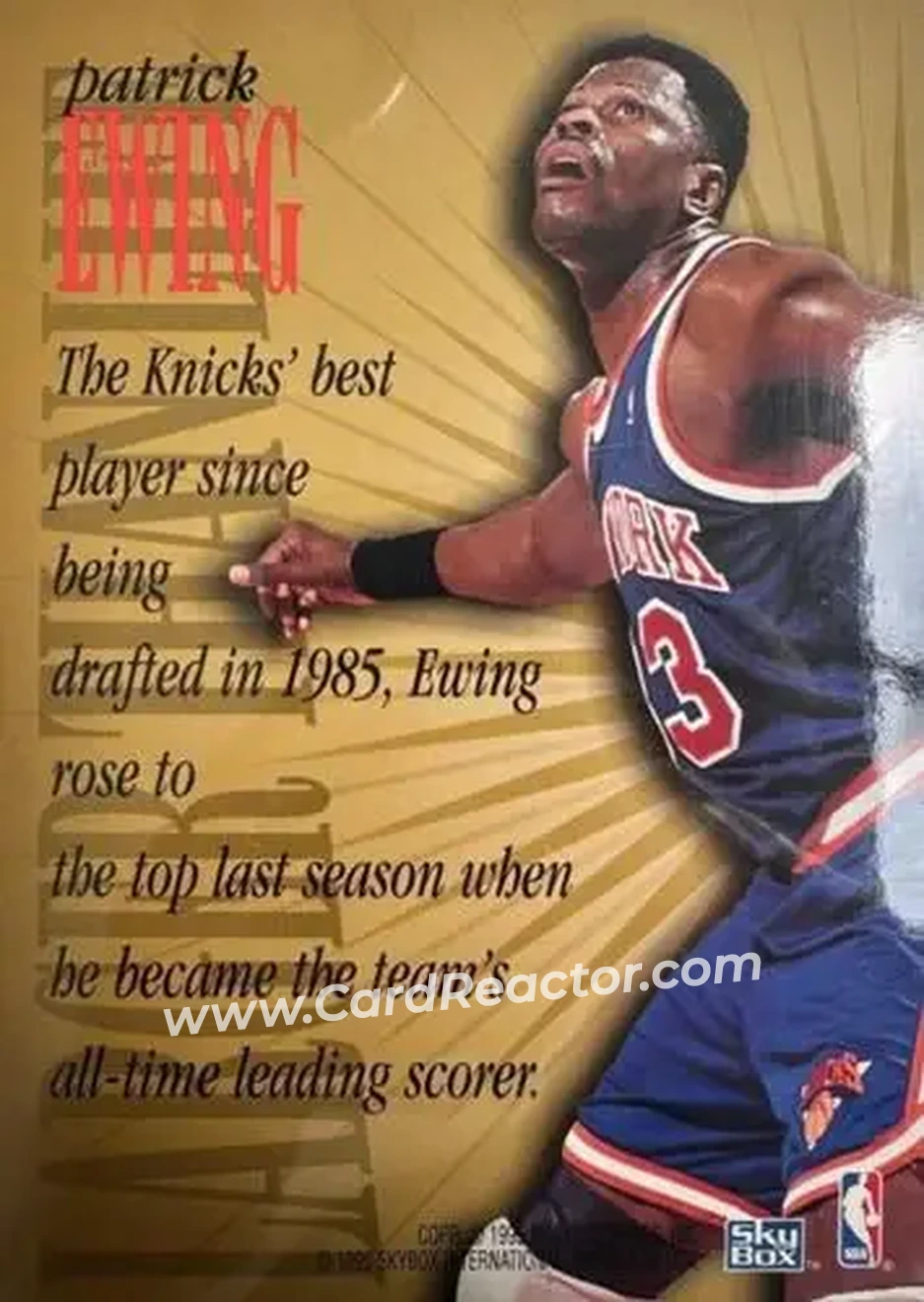 Back of Patrick Ewing