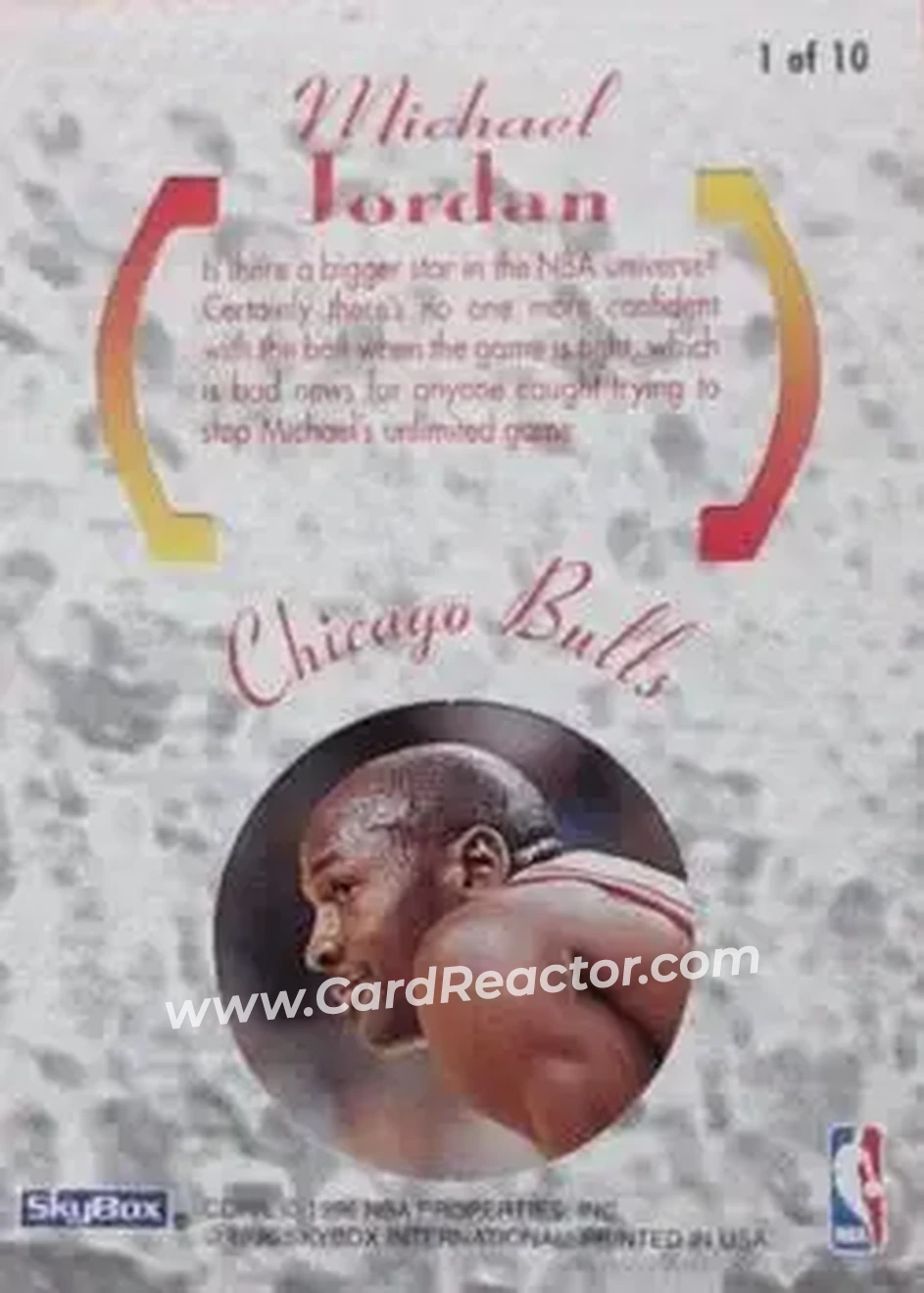 Back of Michael Jordan