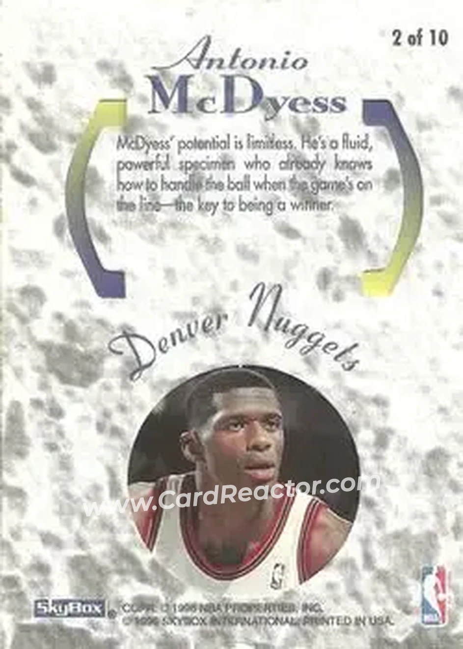 Back of Antonio McDyess