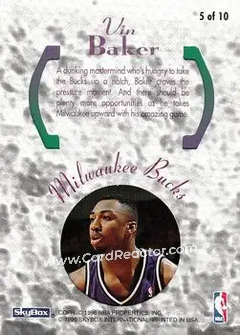 Back of Vin Baker