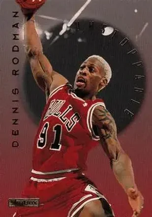 1995-96 SkyBox E-XL #4 Unstoppable Dennis Rodman