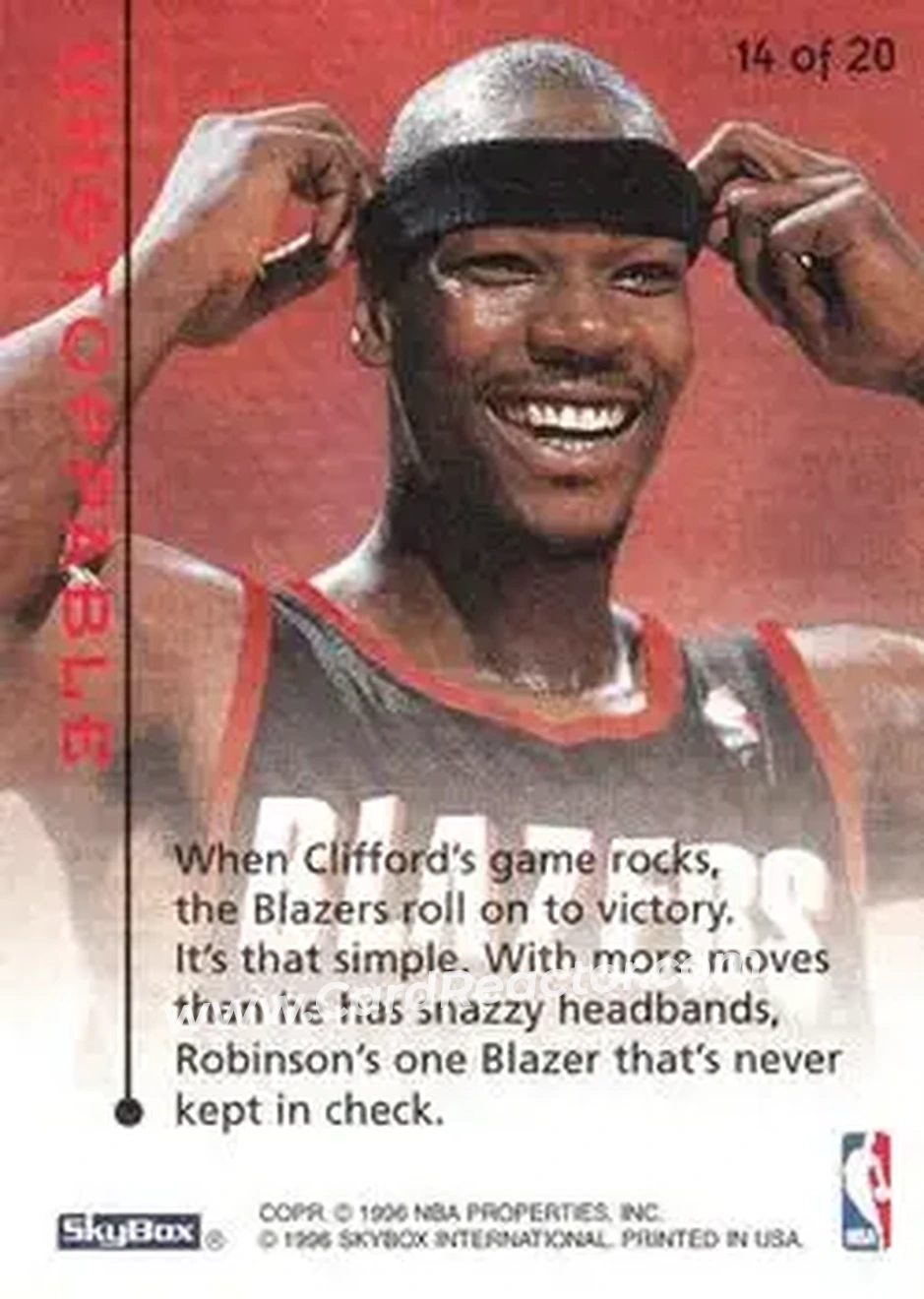 Back of Clifford Robinson