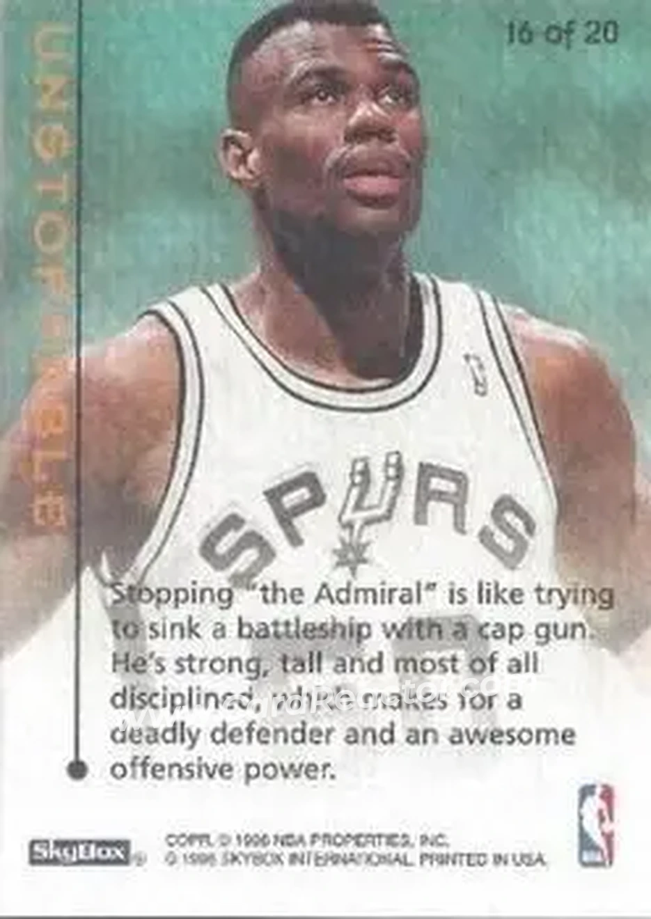 Back of David Robinson