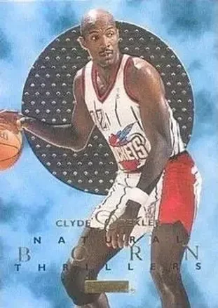 1995-96 SkyBox E-XL #4 Natural Born Thrillers Clyde Drexler