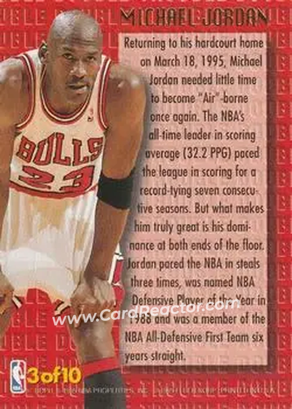 Back of Michael Jordan