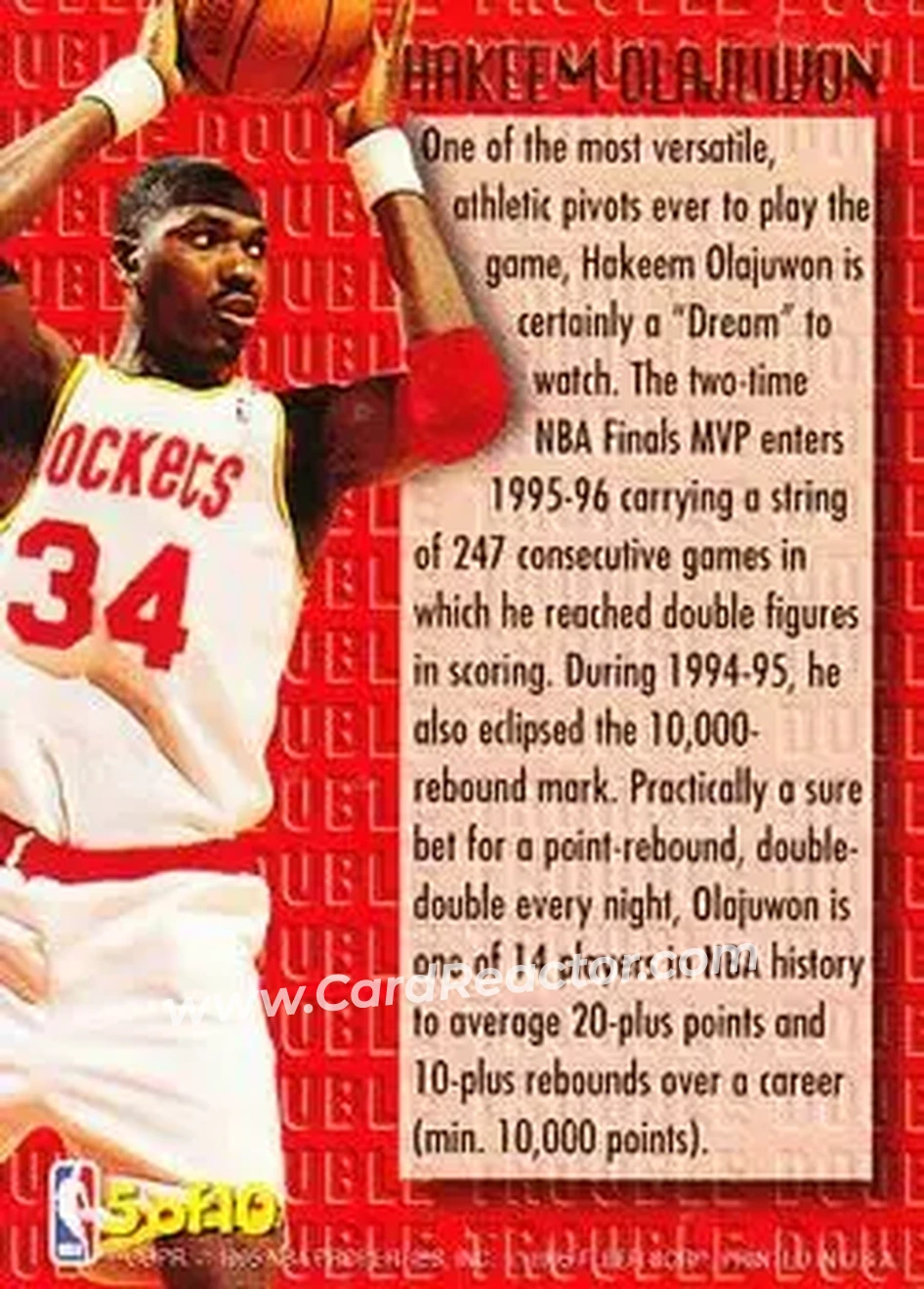 Back of Hakeem Olajuwon