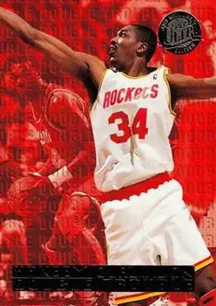 1995-96 Ultra #5 Double Trouble Gold Medallion Hakeem Olajuwon
