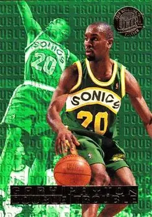 1995-96 Ultra #7 Double Trouble Gold Medallion Gary Payton