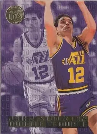 1995-96 Ultra #10 Double Trouble Gold Medallion John Stockton